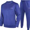 Brimisal Men's Tracksuits 2 Piece Sets Outfits For Men Sweatsuits Long Sleeve Crewneck Pullover Active Jogging Sportswear (Large, Blue)