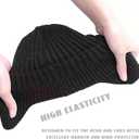 Cozy Head Beanie for Men - Winter Beanie with Brim and Ear Flaps, Outdoor Warm Fleece Lined, Ear-Covered Woolen, Fleece-Lined Knitted Hat for Cold Weather Black