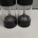 Electric Salt and Pepper Grinder Set Automatic Battery Pepper Mill Shakers Adjustable Coarseness Upgraded Larger Capacity with Led Home and Kitchen Appliances for New House Warming Gifts (Black/Black)