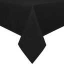 Hiasan Faux Linen Rectangle Tablecloth - Wrinkle and Stain Resistant Washable Table Cloth for Kitchen Dining Room Holiday Table Cover for Party Dinner, Black, 52 x 70 Inch