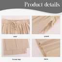 ALSOGO Womens Wide Leg Pants Casual Elastic High Waisted Pants Loose Straight Leg Pants Drawstring with Pockets (Blue, L)