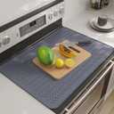 Stove Top Covers for Electric Stove, Thickened Premium Silicone Stove Mat for Glass Top Stove, 28 x 20 Glass Stove Top Cover Protector, Oven Range Top Cover, XL Dish Drying Mat (Grey)