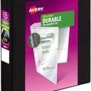 Avery Durable View 3 Ring Binder, 3 Inch Slant Rings, 1 Black Binder (17041)