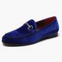 LCQL Men's Luxury Velvet Penny Loafer Shoes Noble Slip-on Suede Loafers Smoking Slippers Plus Size 9,5