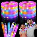Light Up Pop Fidget Tubes Party Favors for Kids, 12 Pack Glow in The Dark Party Supplies Toddler Sensory Toys, Large Glow Sticks as Goodie Bag Stuffers and Birthday Party Pack Return Gifts for Kids