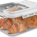 Bread Box for Homemade Bread Containers Storage Airtight Loaf, Time Recording Bread Storage Container Bread Keeper with Lid, Breadbox for Kitchen Countertop, White