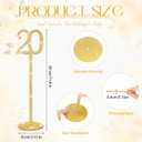 Chunful 20 Pcs Glitter Table Numbers 1-20 Wooden Wedding Table Numbers for Wedding Reception, Banquet, Catering Events, with Holder Base(Gold)