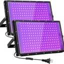 200W LED Black Lights for Glow Party IP65 Waterproof UV Blacklight Floodlight 395nm Blacklight Spotlight Purple Black Light Flood Light UV Lights Lamp for Halloween Decor (2 Pack)