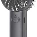 2 x Handheld Fan 1200mAh, 6.8H Max Cooling 3-Speed Portable Mini Fan, Type-C Rechargeable Personal Pocket for Travel Office Outdoor (Black)