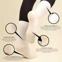 BELINO Pilates Socks for Women with Non Slip Grippers  Crew Socks for Yoga, Barre, Gym, Workout, Hospital 4 Pairs (White)