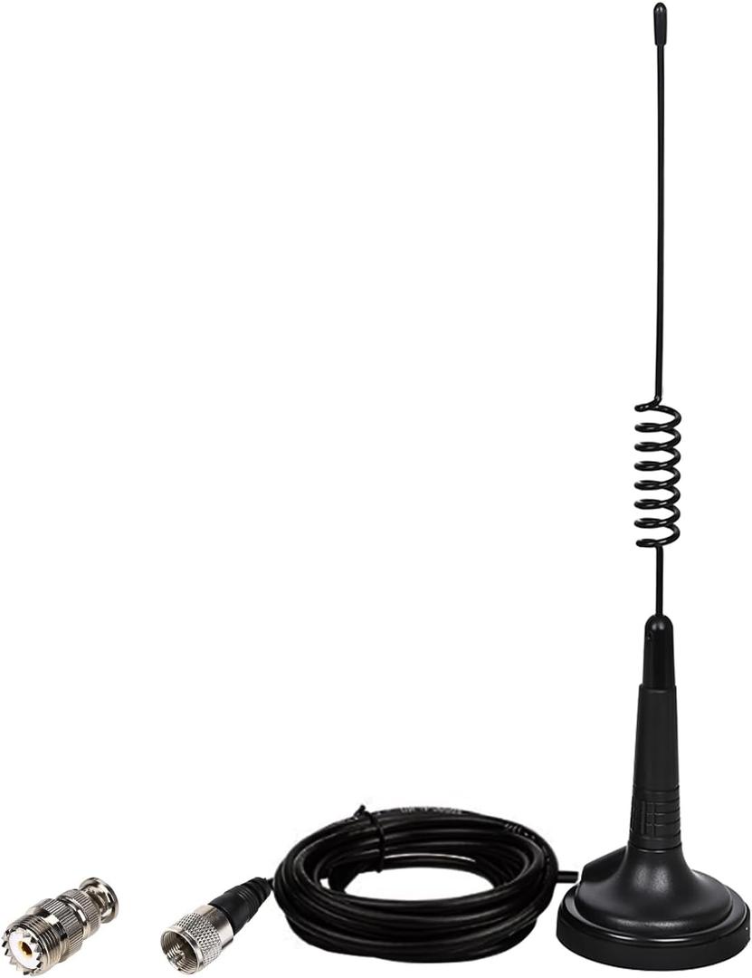 27MHz CB Radio Antenna 13inch with BNC Adaptor and Magnetic Mount for President Midland Cobra Uniden Anytone Truck Radios (Small)