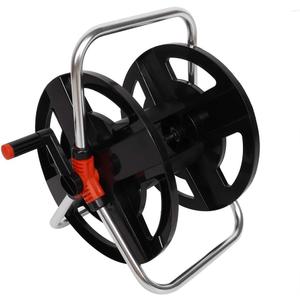 Garden Hose Reel, Heavy Duty Aluminum Hand Cranked Water Hose Reel Cart with 114ft Capacity ABS Frame, Portable Hose Holder for Yard Lawn Patio Outdoor