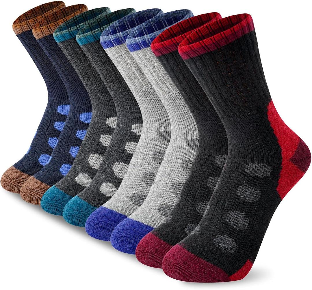 BISOUSOX Kids Wool Socks Boys Socks 10-12 Years Old Soccer Baseball Youth 6-8 Thermal Hiking Boot Crew Cushion Sock Gift (M)