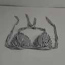 Women's Retro 50s Plaid Pattern Polka Dot Halter Molded Soft Pads Vintage Bikini Swimsuits Tops XL