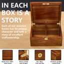 Wood Box Large Decorative Acacia Wooden Storage Hand-Crafted box Hinged Lid Locking Key Removable and Divider Premium Keepsake Memory Chest Gift Boxes 11 X 8.5 X 5 Inches for Jewelry Photos Valuables