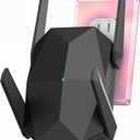 JoyLantern WiFi Extender, 2026 30X Fastest WiFi 6 Booster AX3000 | (5.8/2.4GHz), 25,631 sq.ft Long Range and 150+ Devices, WiFi Extender Signal Booster with Ethernet Port(Black)