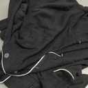 LILLUSORY Women's Long Sleeve Pajama Set - Soft Button-Down Top & Comfortable Drawstring Pants with Pockets (Medium, Black)