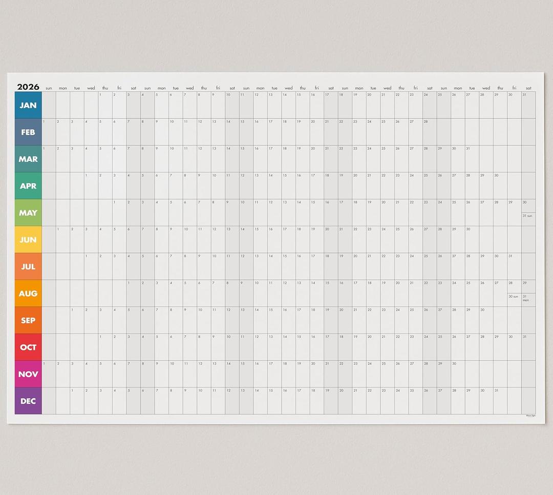 Dry Erase Wall Calendar 2026, 2739 in  Double-Sided Yearly Planner (Dated & Undated), Reusable Write & Wipe, Large Wall Planner for Home, Office, Classroom  Rolled Poster.