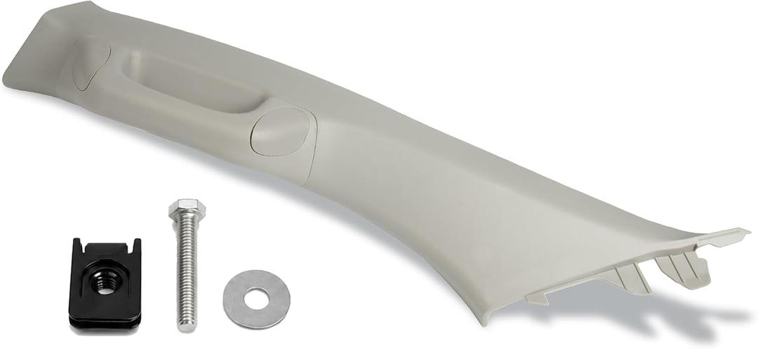 Driver Side A-Pillar Grab Handle Kit Compatible with Toyota Tundra 2007-2021 & Sequoia 2008-2022, Front Left Pillar Garnish Trim Panel, Replaces 62220-0C050-B0 74610-0C082-B0, Light Gray