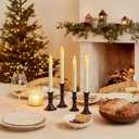 12 Pcs Flameless Taper Candles with Remote Timer Dimmer, 9.6 inches Ivory Plastic LED Candlesticks, Battery Operated Led Warm Light Window Candles, for Wedding Home Christmas Decoration