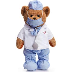 HollyHOME Doctor Bear Stuffed Animal Teddy Bear in Doctor Uniform Medical Gifts for Doctors Med School Students and Kids 16 inches
