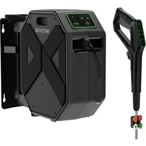 Electric Pressure Washer, 5500 PSI 3.8 GPM Wall Mounted Power Washer, Remote Control with 100 FT Retractable Hose, Foam Cannon, Nozzles for Cars/Garage/Patio, Black