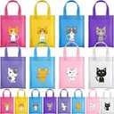Hosuly 21 Pieces Dog Cat Party Favors Puppy No Woven Tote Bags Reusable Bag Bulk Puppy Kitten Goodie Candy Treat Bags with Handles Vet Tech Week Gifts for Kids Pet Lover Birthday Party Supplies(Cat)