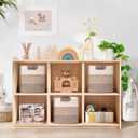 11 Inch Storage Cubes, 6 Pack Cube Storage Bins for Organizing, Cotton Rope Woven Baskets for Shelves, Bathroom, Kids Room, Closets, Baby Nursery
