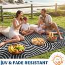 Garvee Reversible Rainbow Outdoor Rug 10x14, Waterproof Outdoor Plastic Straw Rug, RV Mat for Picnics, Patio, Camping, Balcony, Deck, Backyard, Porch, Black