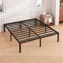 Hafenpo 14 Inch King Bed Frame - Sturdy Metal Platform King Size, No Box Spring Needed, Heavy Duty, Easy Assembly, Strong Bearing Capacity, Under Bed Storage, Black