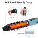 PHOEBE Curling Iron Brush Anti-Scald Bristles Instant Heat Up Dual Voltage Ceramic Tourmaline Ionic Hair Curling Wand for All Hair Types (1 Inch)
