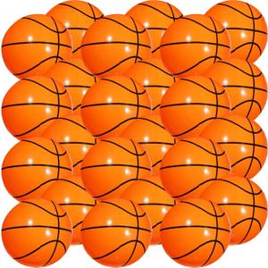 Chivao 24 Pieces 16 Inch Basketball Beach Balls Inflatable Beach Balls Bulk Sports Themed Party Favors Pool Float Toy for Birthday Party Decoration Supplies Outdoor Summer Swimming