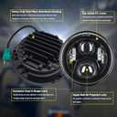 AlyoNed 7 inch Motorcycle LED Headlight 4.5" Fog Passing Lights DOT Kit Compatible with Harley Davidson Fat Boy Street Glide Heritage Softail Road King Switchback Electra Glide Ultra Classic Black