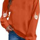 HEBBE Spooky Season Sweatshirts Halloween Ghost Sweatshirt Women - Halloween Graphic Crewneck Tops Casual Sweater (Orange, XXL)