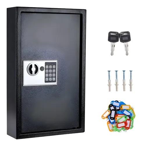 60-Key Digital Key Cabinet with Code, Tags, Wall Mount Organizer, Black