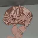 YANIBEST Adjustable Satin Bonnet for Sleeping Women Double Layer Hair Wrap Reduce Friction Prevent Frizz Natural Curly Hair (Large, Blush Pink)