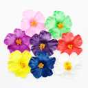 PATIKIL Hawaiian Hibiscus Flowers, 10 Pack Artificial Flowers Hair Clip DIY Foam Hibiscus Flower for Tabletop Decoration Party Favors Supplies, White/Black
