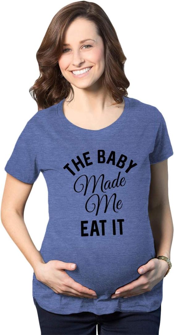 Maternity The Baby Made Me Eat It Funny Announcement Graphic Pregnancy T Shirt (XXXL)