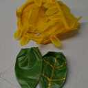 Dingion Funny Sunflower Halloween Costume Yellow Flower Headgear with 2 Pieces Green Gloves for Halloween Sun Cosplay (22.8 Inches)