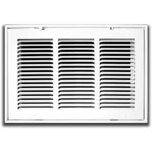 HVAC Premium 12 x 12 Duct opening Steel Return Air Filter Grille, for 1-inch Filter, Removable door, Flat stamped HVAC Vent Cover Grille, Outer Dimensions 14.5 x 14.5
