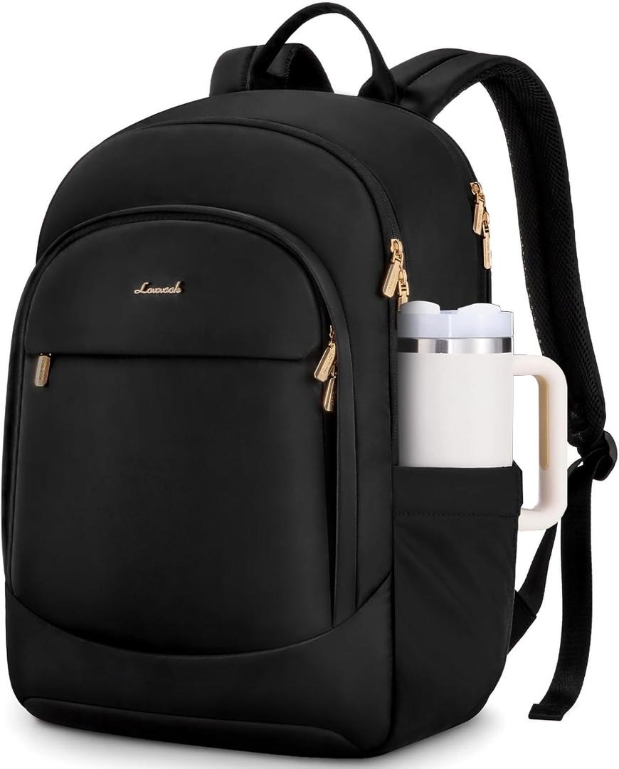LOVEVOOK Laptop Backpack for Women, 17.3 Inch Business Backpack Purse, Large Capacity Casual Daypack, Work Computer Backpack, Travel Backpack for College, Black