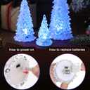 BESPORTBLE 3pcs Acrylic Led Christmas Trees Set with Colorful Glowing Lights Battery Operated Tabletop Holiday Decor for Home Party White