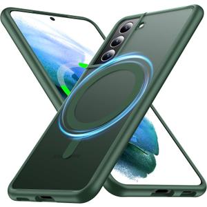 [NO.1 Magnetic for Samsung Galaxy S21 Case with MagSafe[Military Grade Drop Tested][Translucent Matte][Anti-Fingerprint] Soft Silicone Bumper for Samsung Galaxy S21 Phone Case Slim,Green