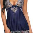 Avidlove Women V-Neck Lingerie Lace Babydoll Mesh Chemise Nightwear Outfits S-4XL (3X-Large)