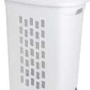 Sterilite 3-Pack Laundry Hamper with Lid and Wheels, Rolling Clothes Basket, Ultra, White (One Size)