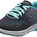 Skechers Women's Go Walk 5-Alive Sneaker, Black/Aqua, 6,5 US