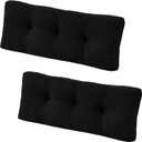 downluxe Indoor Bench Cushion for Indoor Furniture, Non-Slip Tufted Overstuffed Textured Foam Bench Seat Cushion, 36" X 14" X 4", Black, 2 Pack