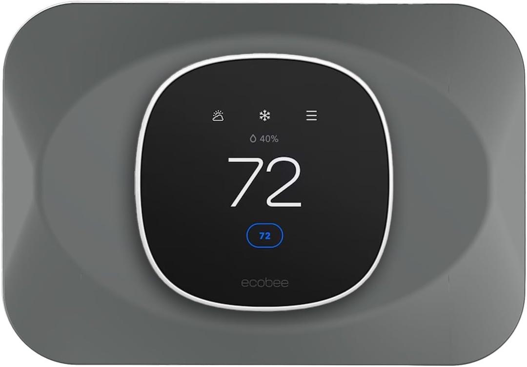 2 x Wall Plate Cover Compatible with New 2025 Ecobee Smart Thermostat Essential, Practical Ecobee Thermostat Trim Kit, Programmable WiFi Thermostat Accessory (1, Gravel Gray)