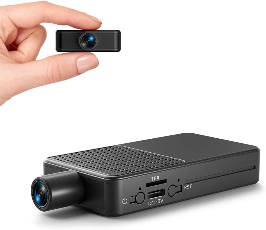 Hidden Camera, Nanny Cam Wireless with 8-Hour Battery Life, 4K Mini Security Camera WiFi/No-WiFi Use, 1-Year Free Cloud Storage, Nanny/Pet/Baby Monitor-2025 Upgraded