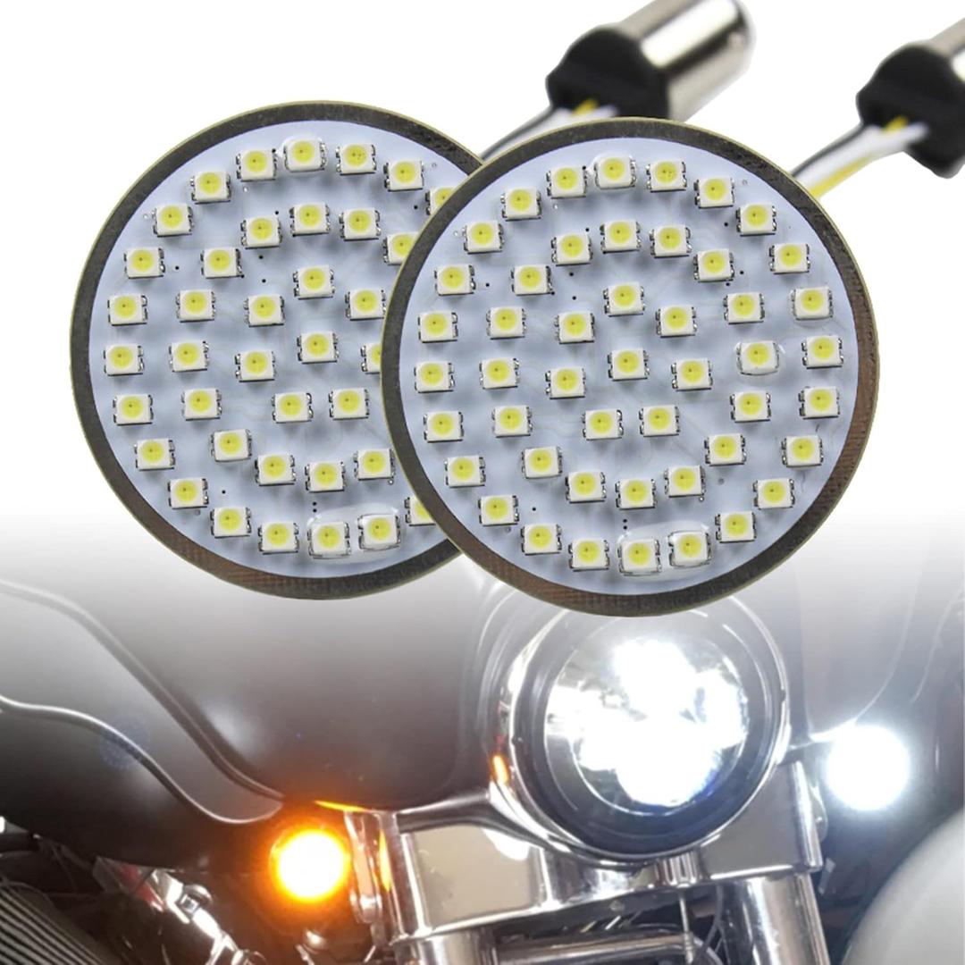 Eectra Glide LED turn signal Motorcycle Lights 2" 50mm Bullet Style LED Turn Signals Panel For Motorcycle Sportster Softail Touring 1157 Base Front LED Turn Signal Lights